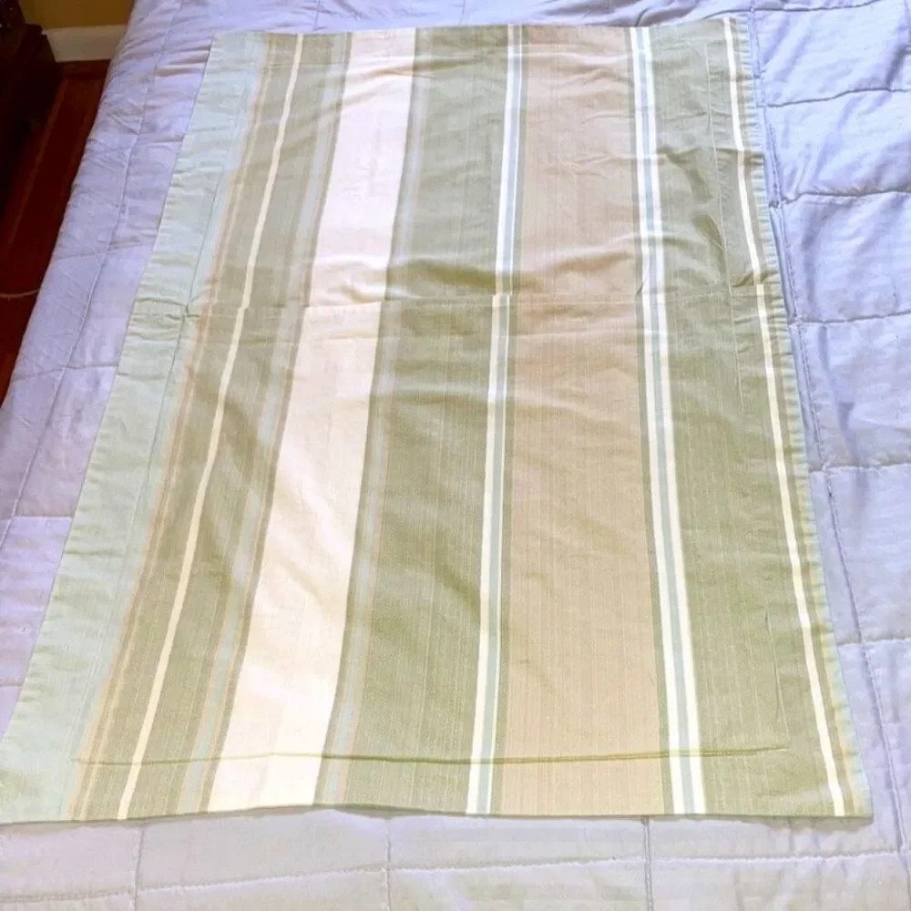 TOMMY BAHAMA Green Tan Serenity Cotton Striped King Pillow Sham 40 x 24 inches